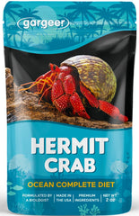 Gargeer 2oz Ocean Blend packaging highlights a complete hermit crab diet.