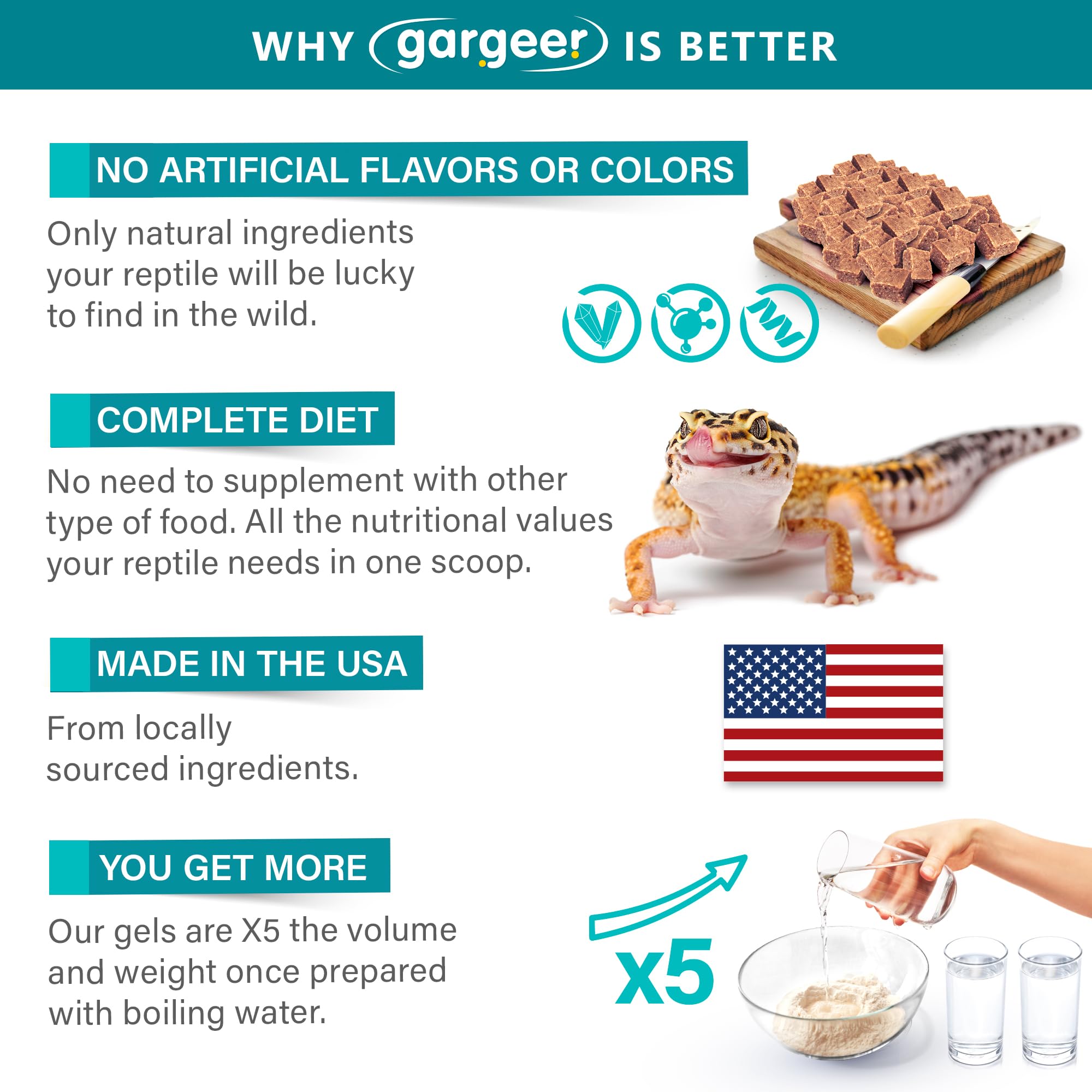Gargeer Leopard Gecko Food 3oz ready gel-serve for interactive mealtime