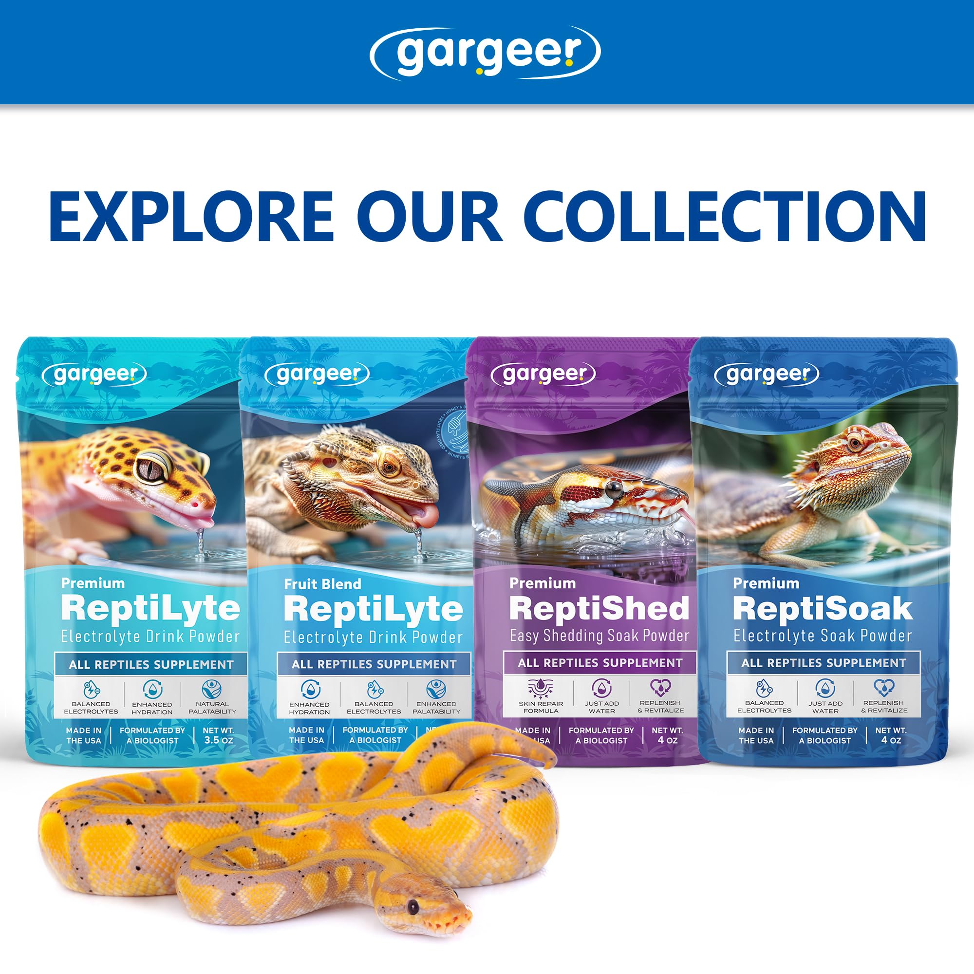 Gargeer ReptiSoak usage 1-3 times weekly provides a simple routine.