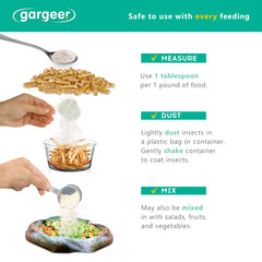 Gargeer USA-made label assuring quality calcium supplement.