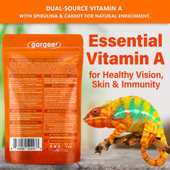 Gargeer Vitamin A Plus pour image demonstrates easy dosing for regular meals.