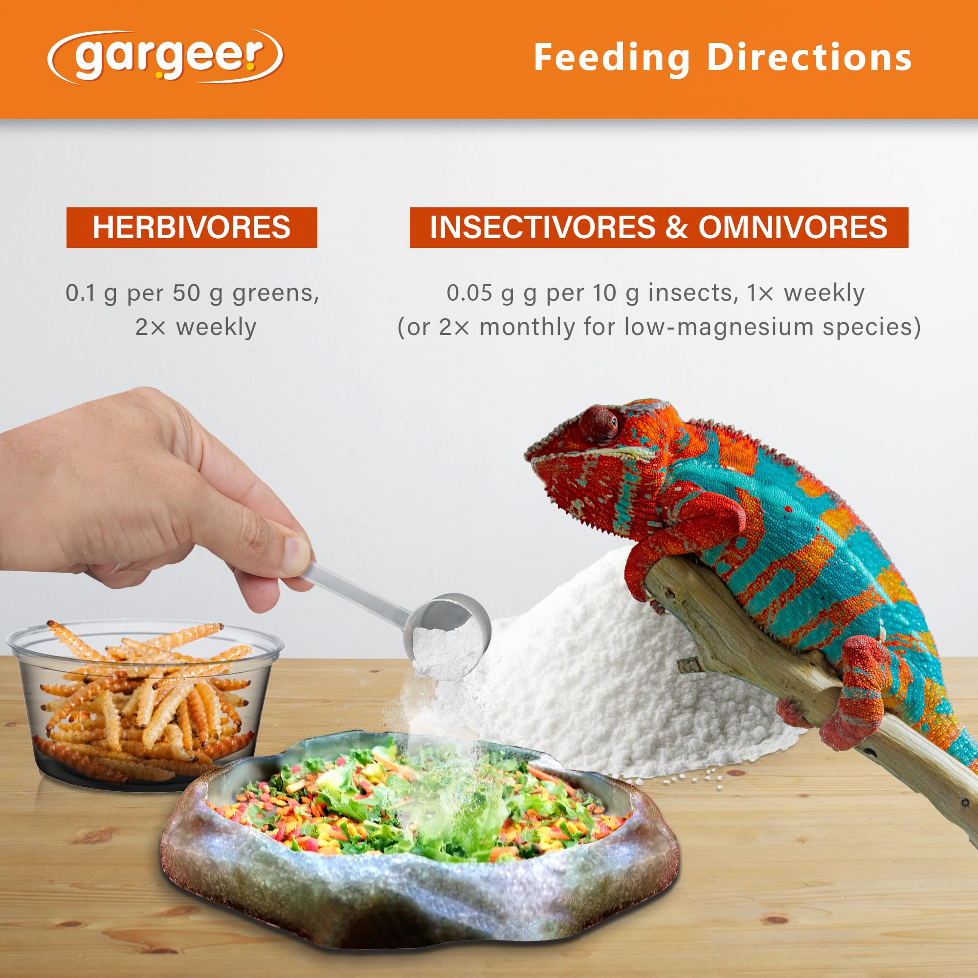 Gargeer Vitamin A Plus shows USA-made packaging and trusted reptile nutrition.