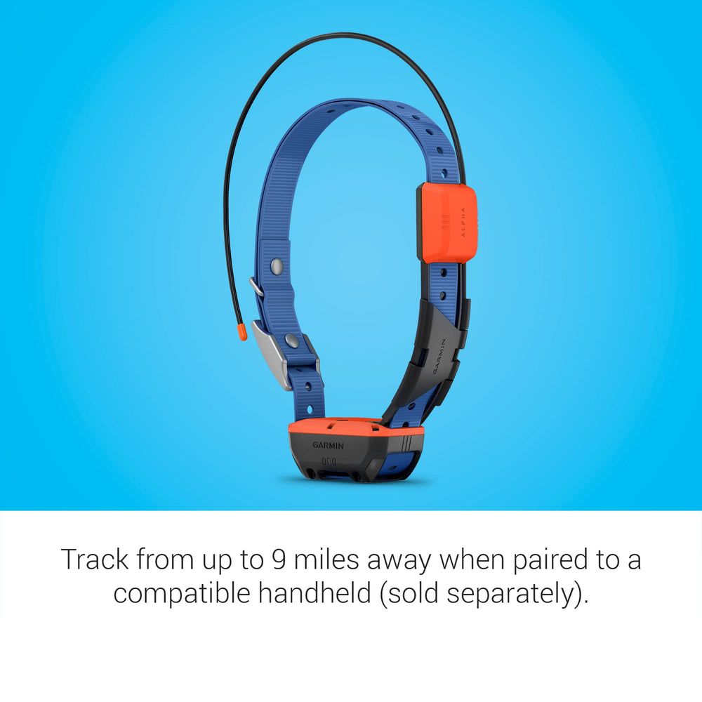 Garmin Alpha T 20 flex band ready for easy size adjustments.
