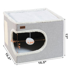 Garnpet cat bed cave design closeup showing secure hideaway.