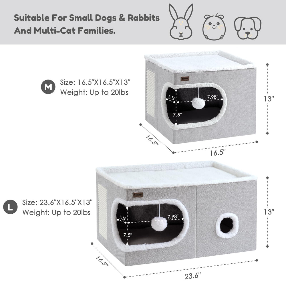 Garnpet cat bed cave interior provides cozy hideaway for restful naps.