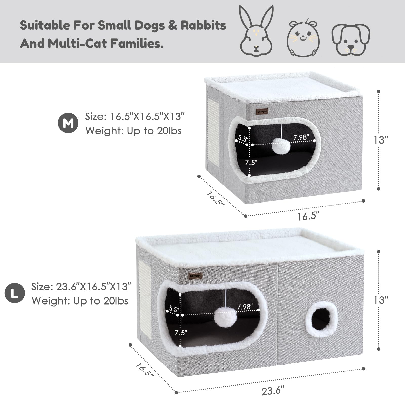 Garnpet cat bed cave interior highlights private napping space