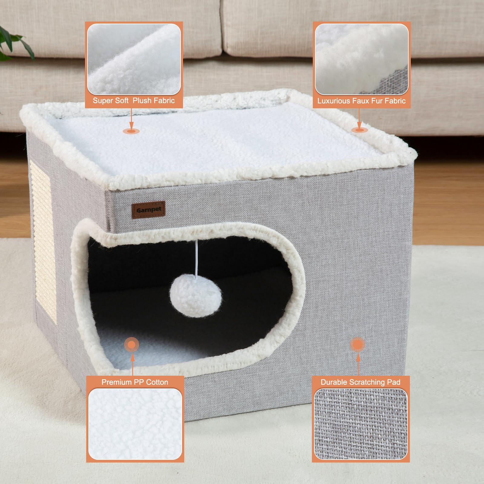 Garnpet cat bed cube house durable material proves long-lasting pet furniture