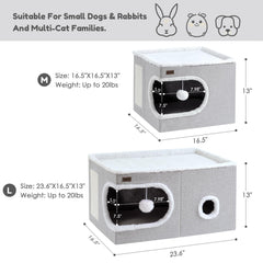 Garnpet cat bed cube house inside view showing secure hideaway for indoor cats