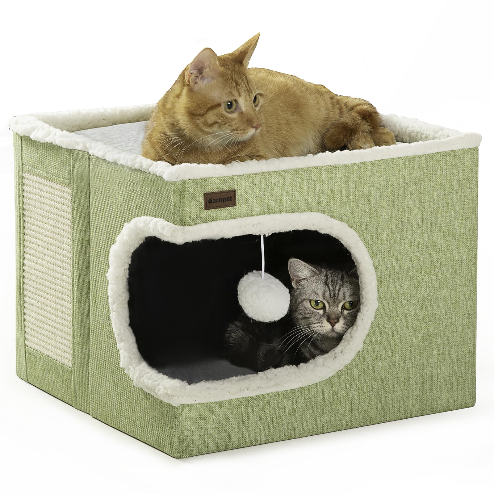 Garnpet cat bed cube house offers a cozy hideaway for indoor cats.