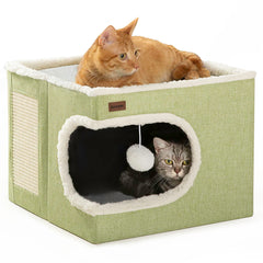 Garnpet cat bed cube house offers a cozy hideaway for indoor cats.