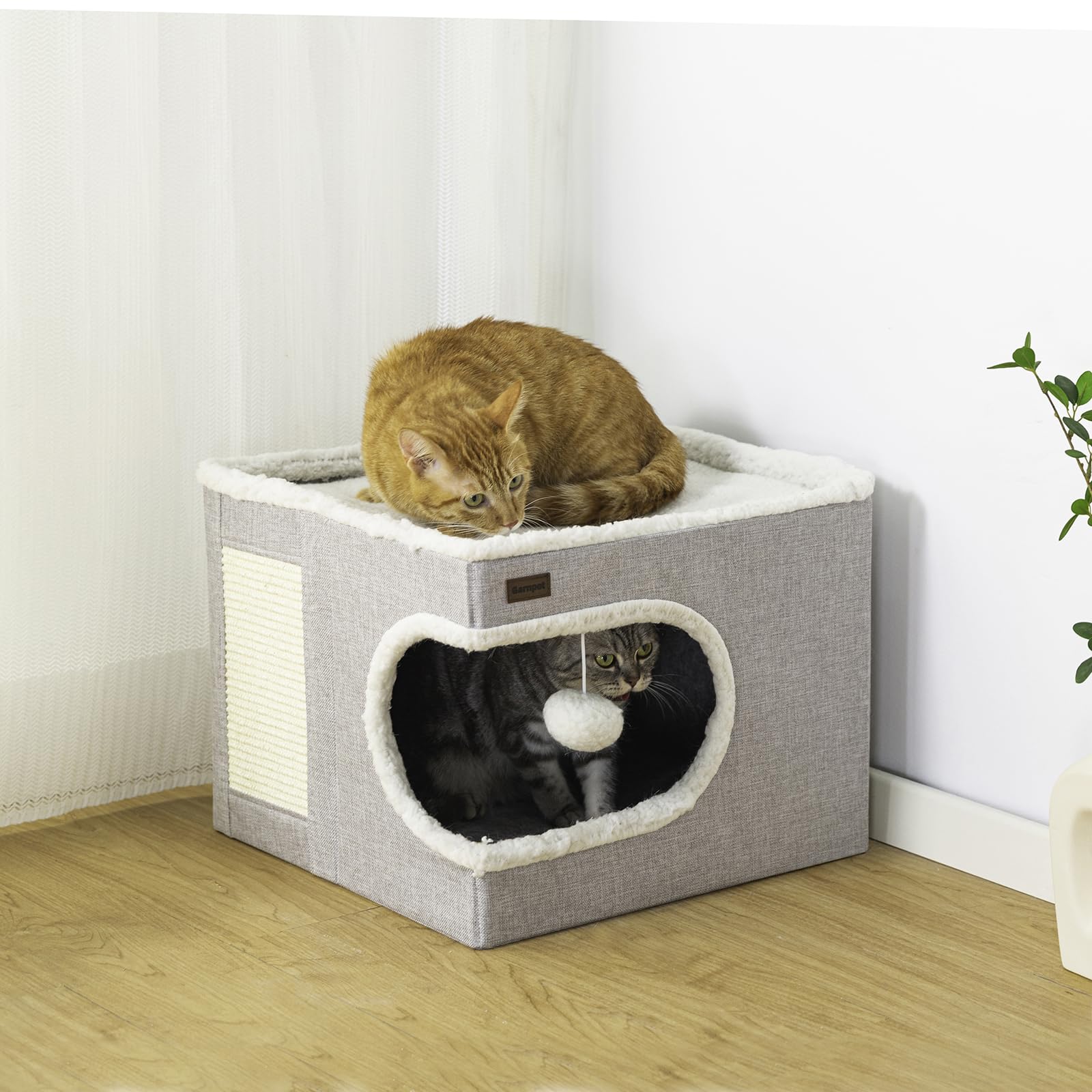 Garnpet cat bed removable cushion cover for easy cleaning.