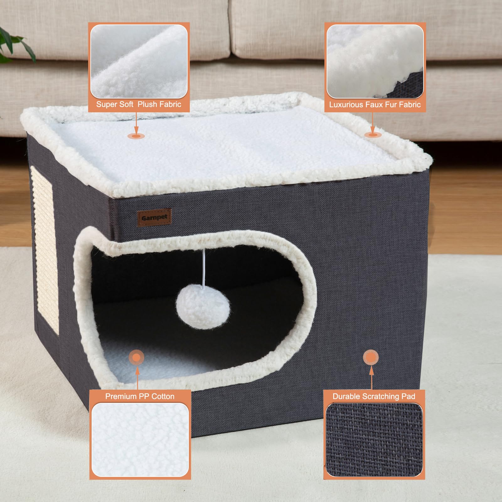 Garnpet cat bed scratch pad supports safe scratching and durability.