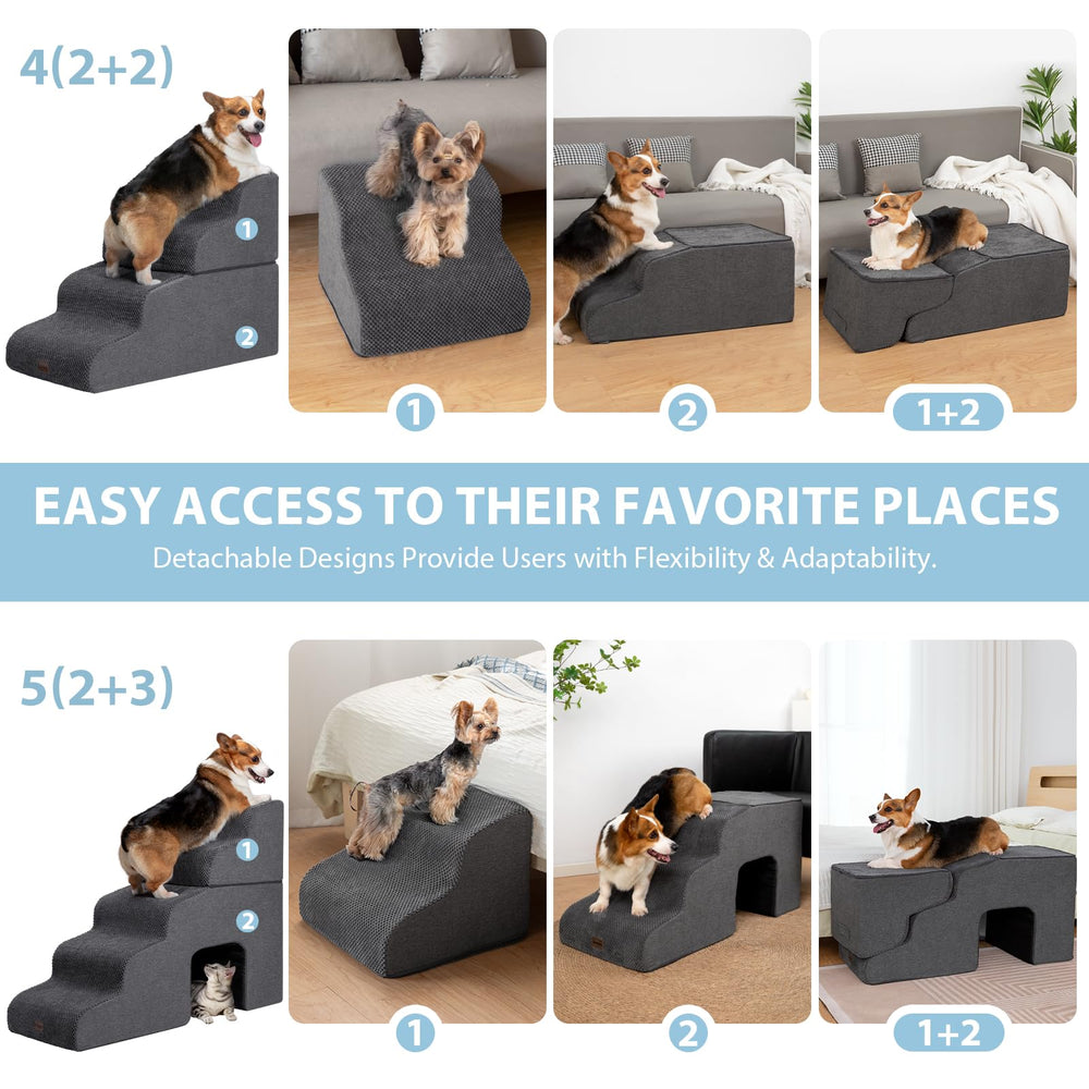 Garnpet dog stairs 3-step height fit for sofa or bed access.