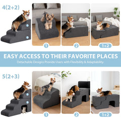 Garnpet dog stairs 3-step height fit for sofa or bed access.