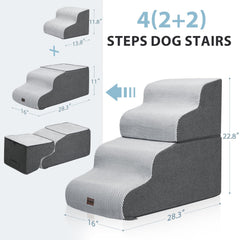 Garnpet dog stairs 5-step with play hole enables interactive exploration.
