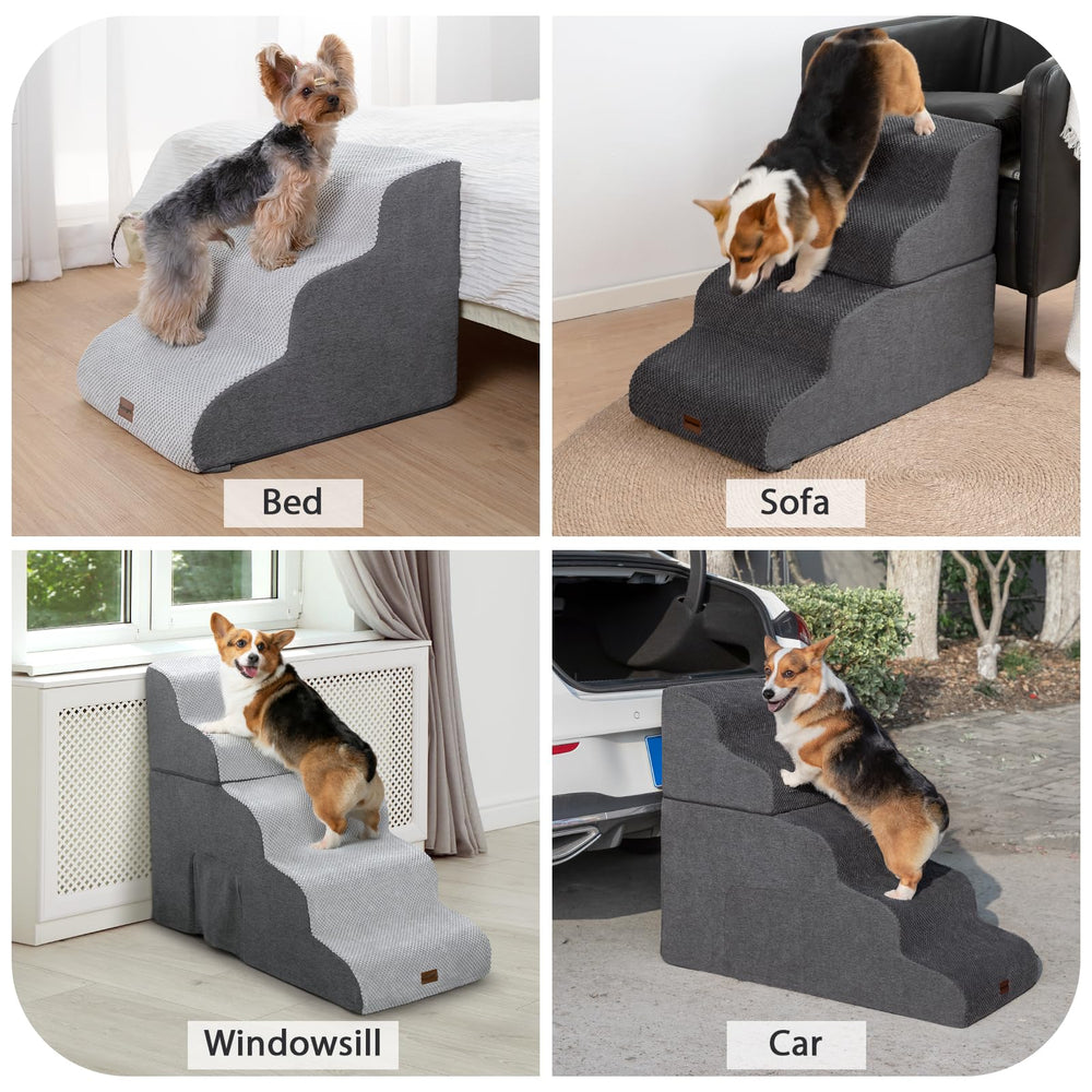 Garnpet dog stairs near high bed ready for climbing