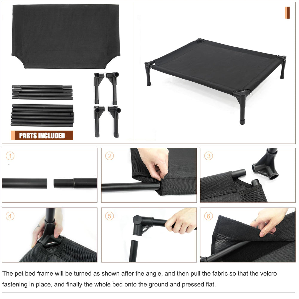 Garnpet elevated dog bed cooling design promoting airflow and cool naps.