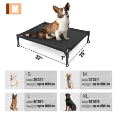 Garnpet elevated dog bed mesh detail showing breathable Textilene surface for airflow.