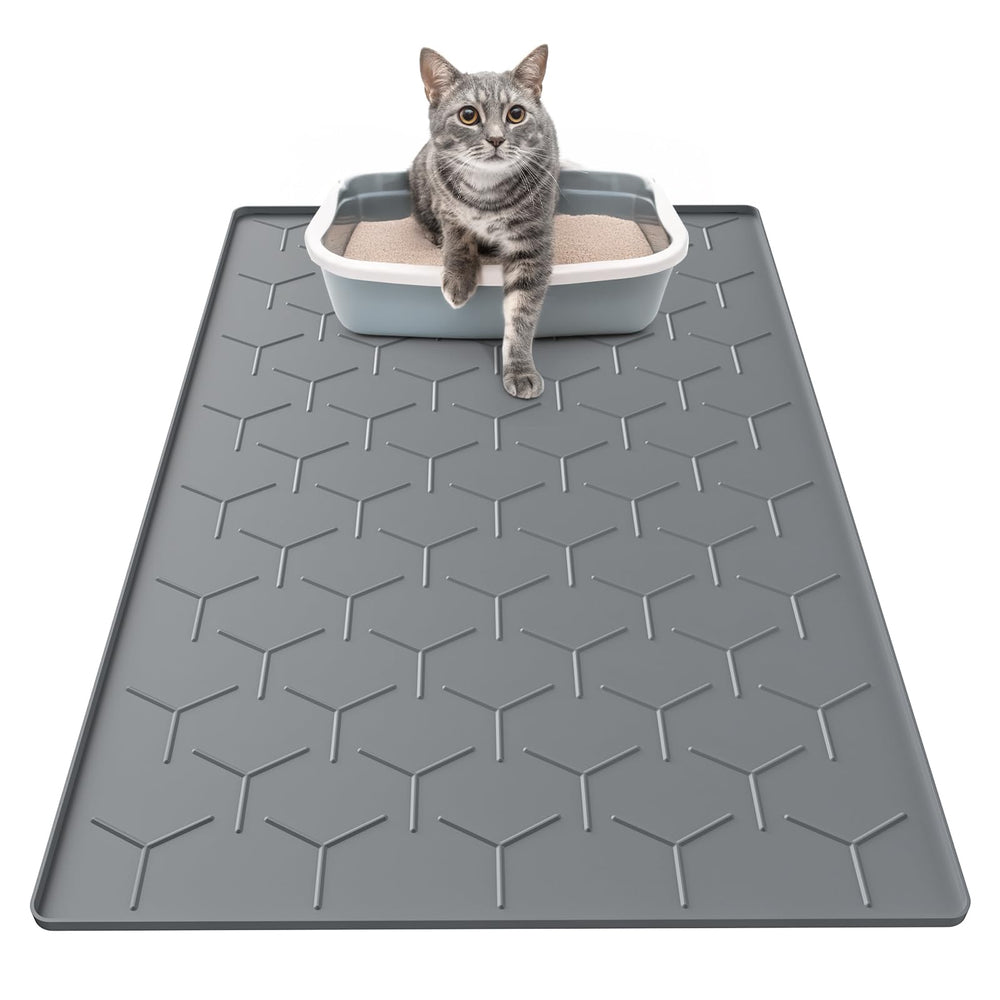 Garoopion cat litter mat large 34x22 traps litter for cleaner floors