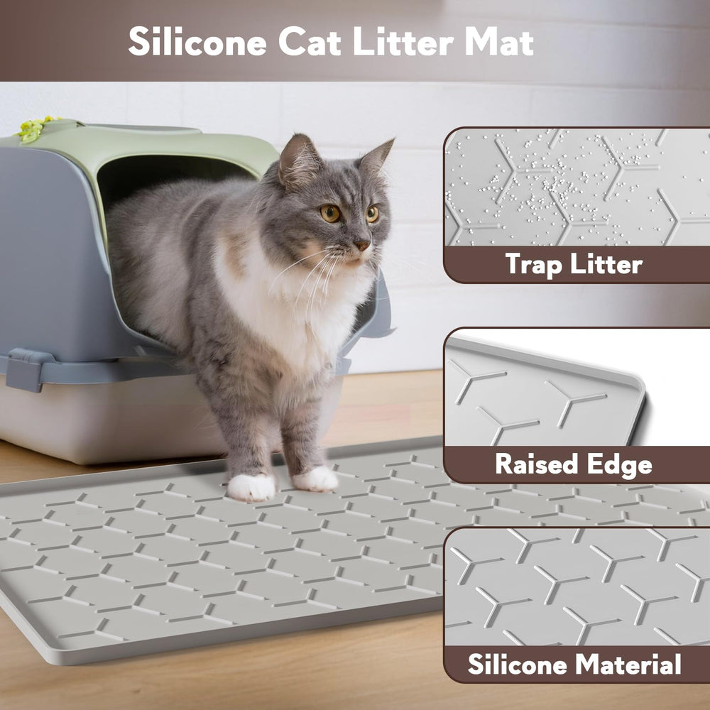 Garoopion cat litter mat silicone texture close-up highlights soft, durable surface