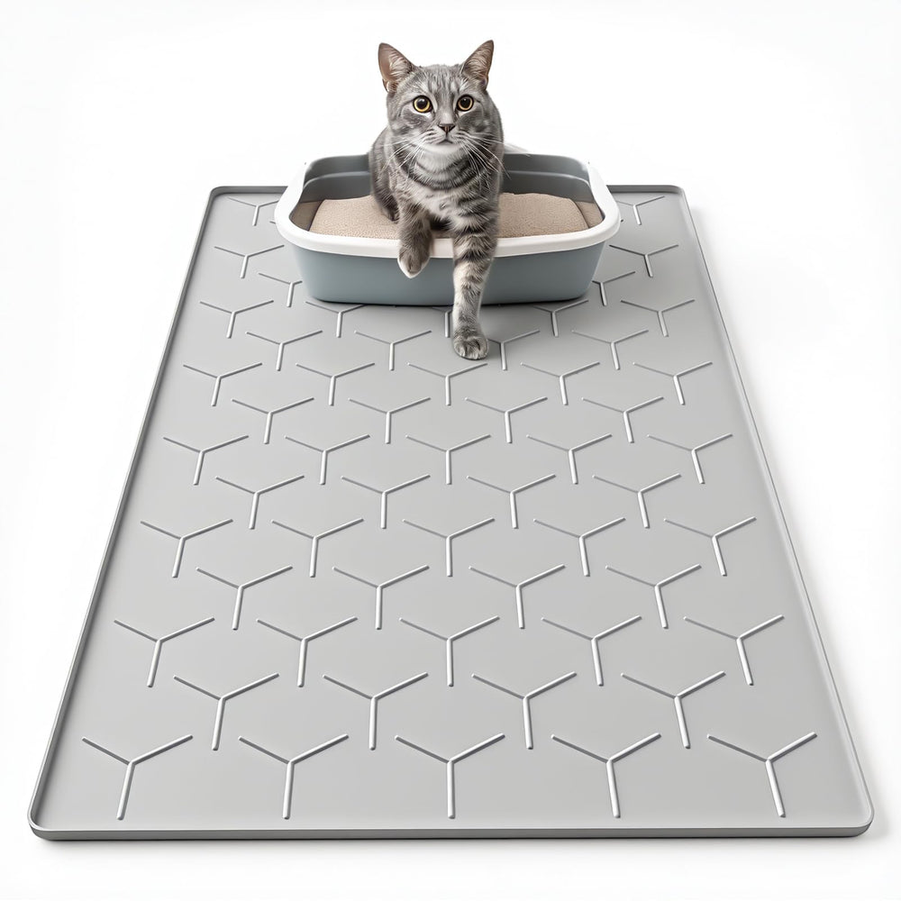 Garoopion cat mat 34x22 inches reduces litter tracking