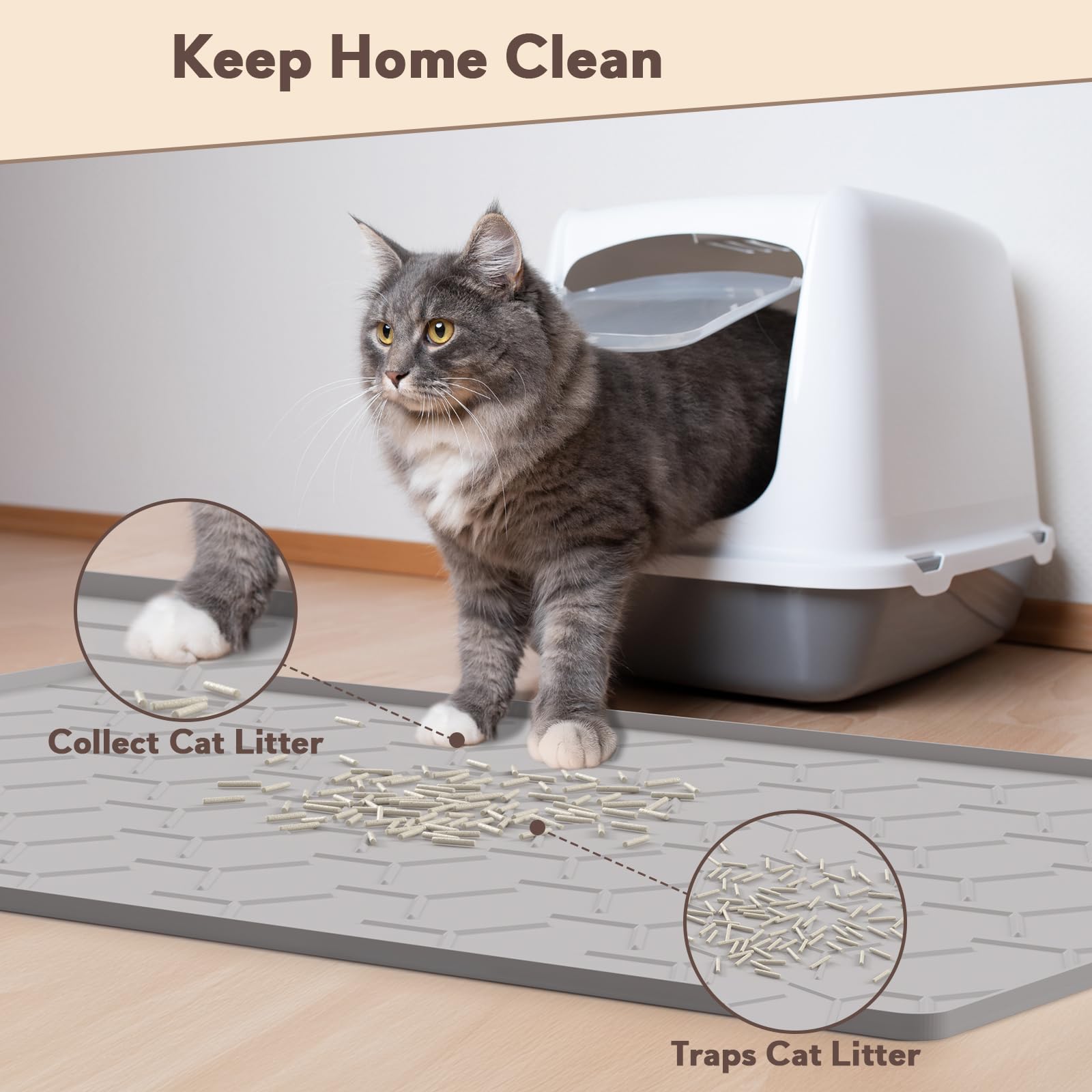 Garoopion cat mat silicone texture offers paw-friendly durability
