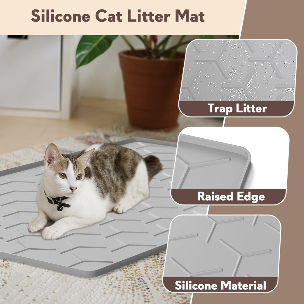 Garoopion cat mat waterproof edge design keeps floors dry