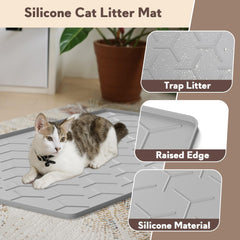 Garoopion cat mat waterproof edge design keeps floors dry