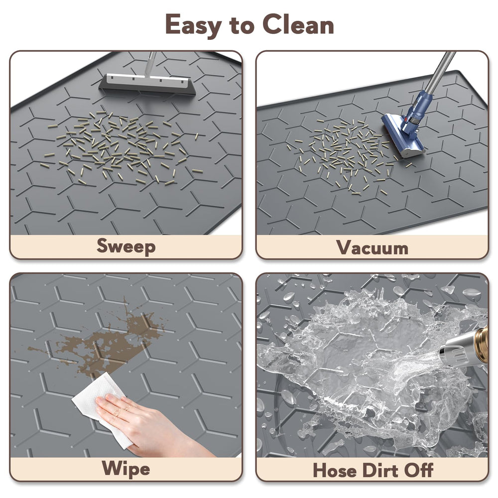 Garoopion litter mat with edge design helps contain moisture