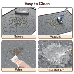 Garoopion litter mat with edge design helps contain moisture