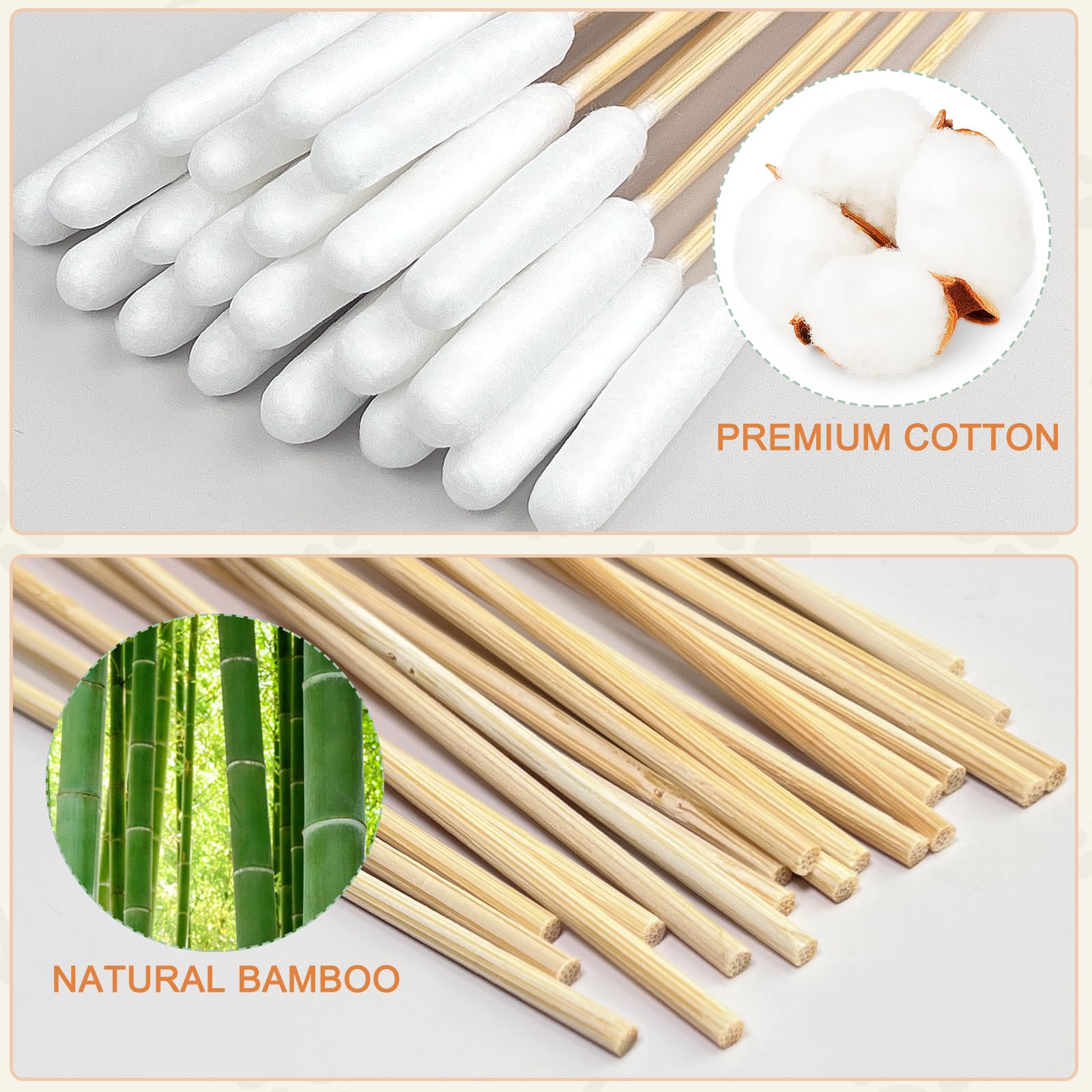 Garrelett long 6-inch bamboo handle closeup shows extended reach for thorough cleaning.