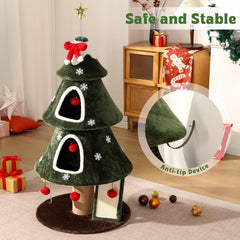Garsing Christmas Cat Tree Tower includes an anti-tip wall anchor for safety.