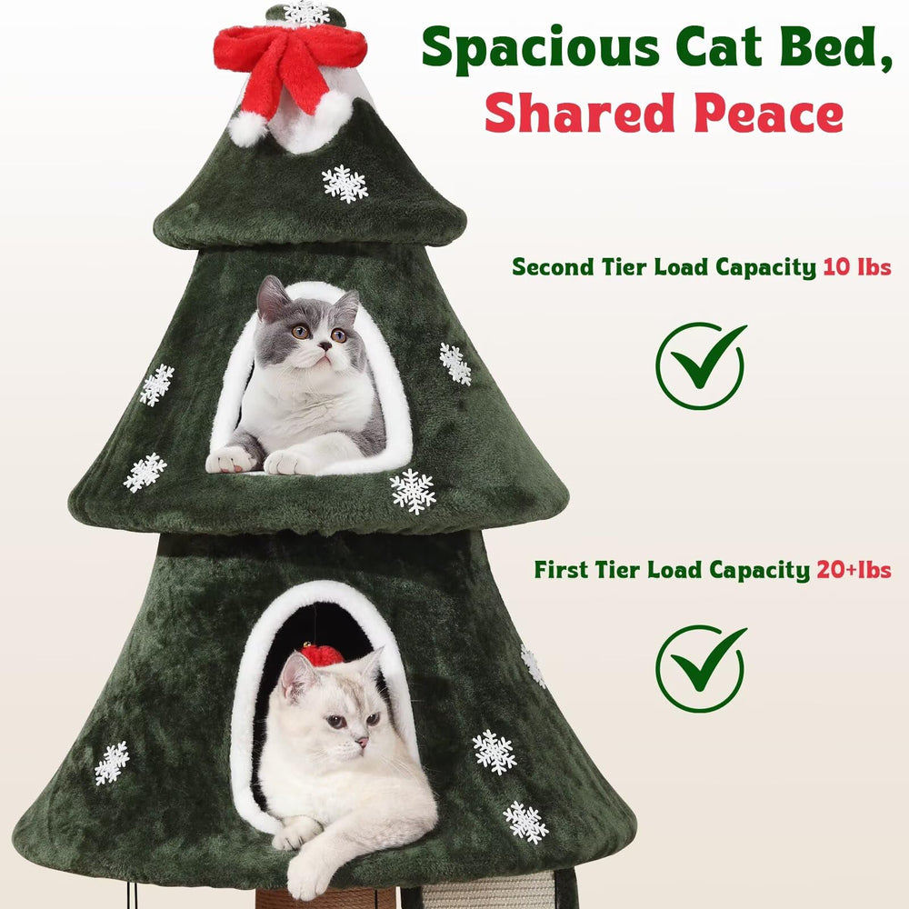 Garsing Christmas Cat Tree Tower has a built-in bottom ladder for climbing.