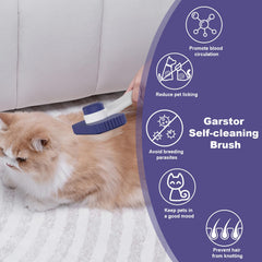 Garstor Cat Brush hair-release button demonstrates one-touch cleaning