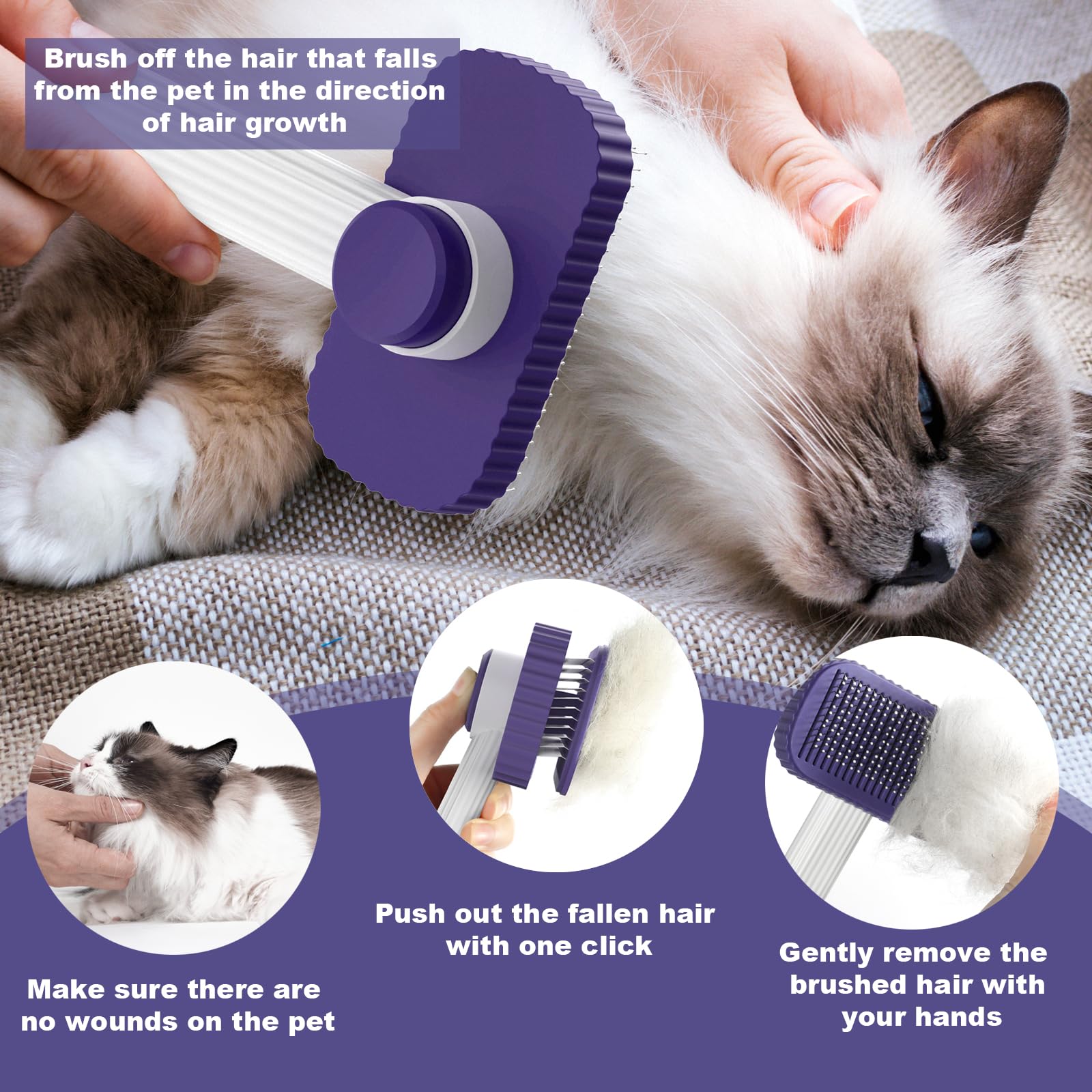 Garstor Cat Brush skin-friendly design highlights rubber-tipped pins