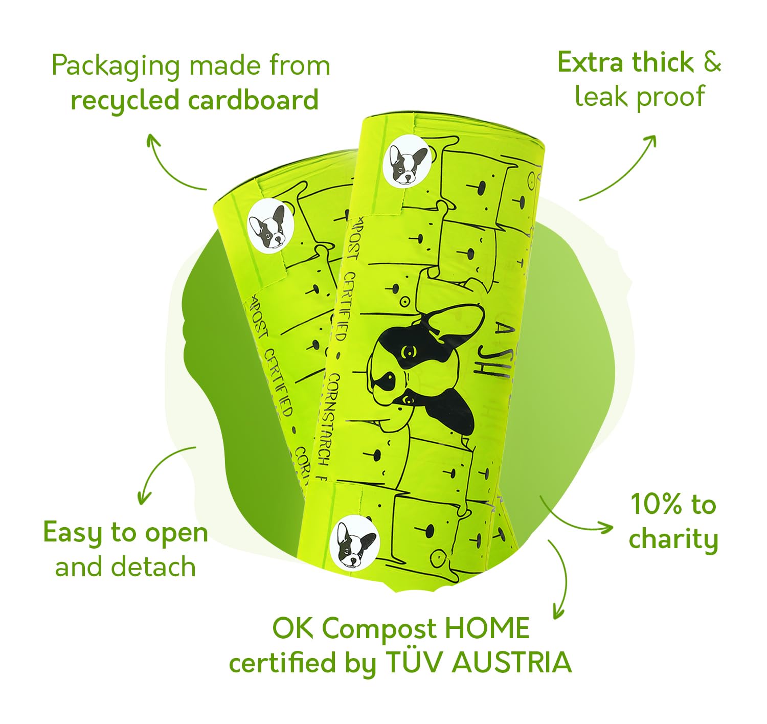 G.A.S dog poop bags easy tear open design for quick use