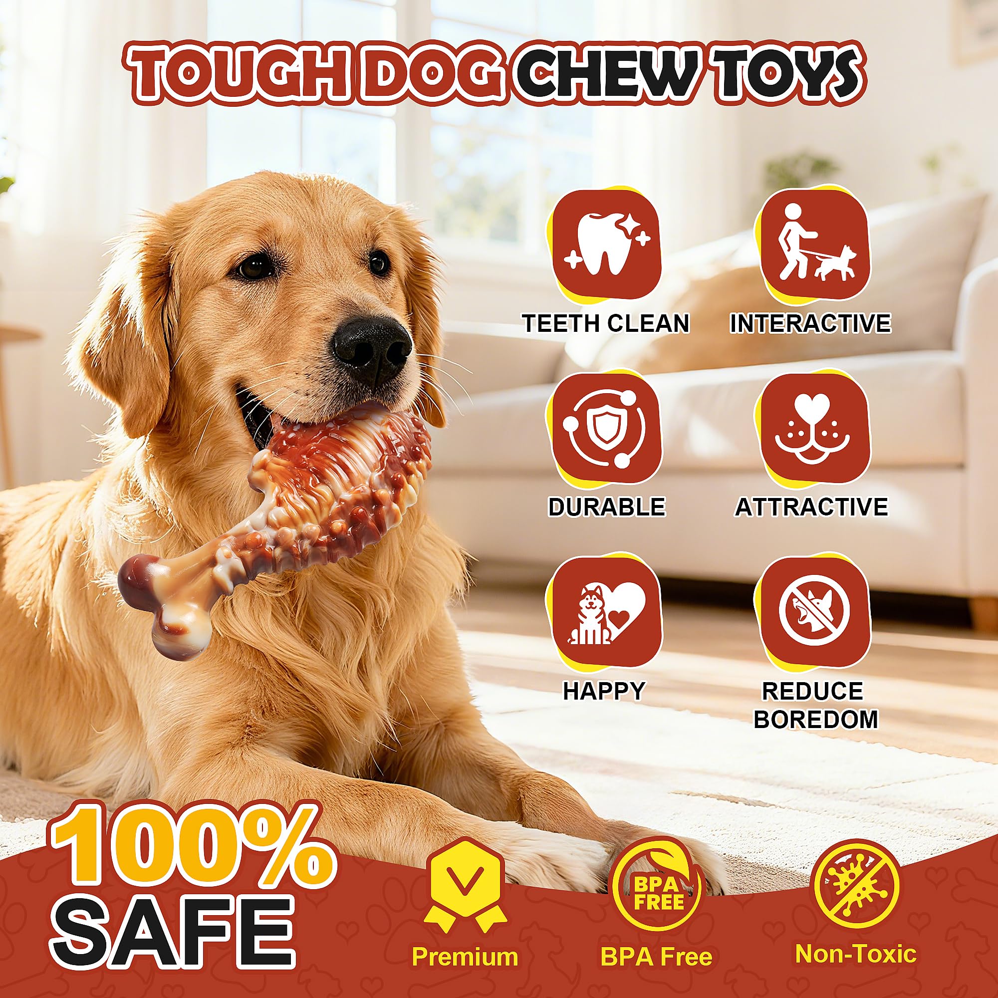 GASAPET lamb-chop chew toy with bacon flavor for motivation