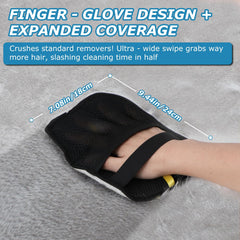 GASRONS pet hair remover close-up captures loose fur on wool blanket.
