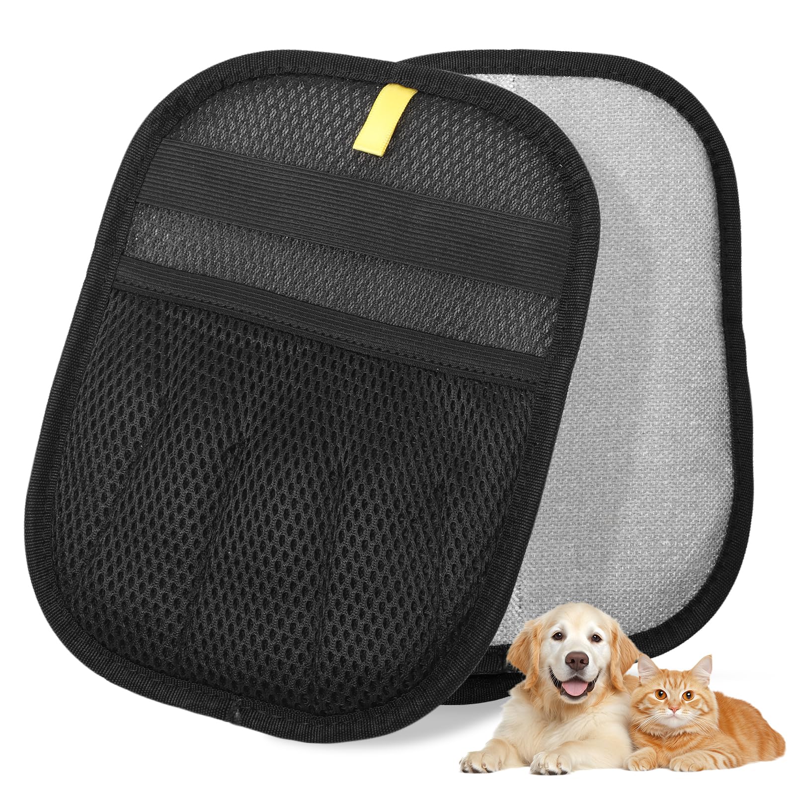 GASRONS pet-hair-removal-glove-front view shows quick hair lift on upholstery