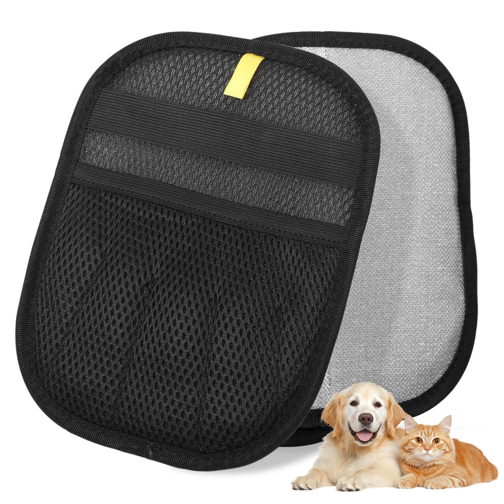 GASRONS pet-hair-removal-glove-front view shows quick hair lift on upholstery
