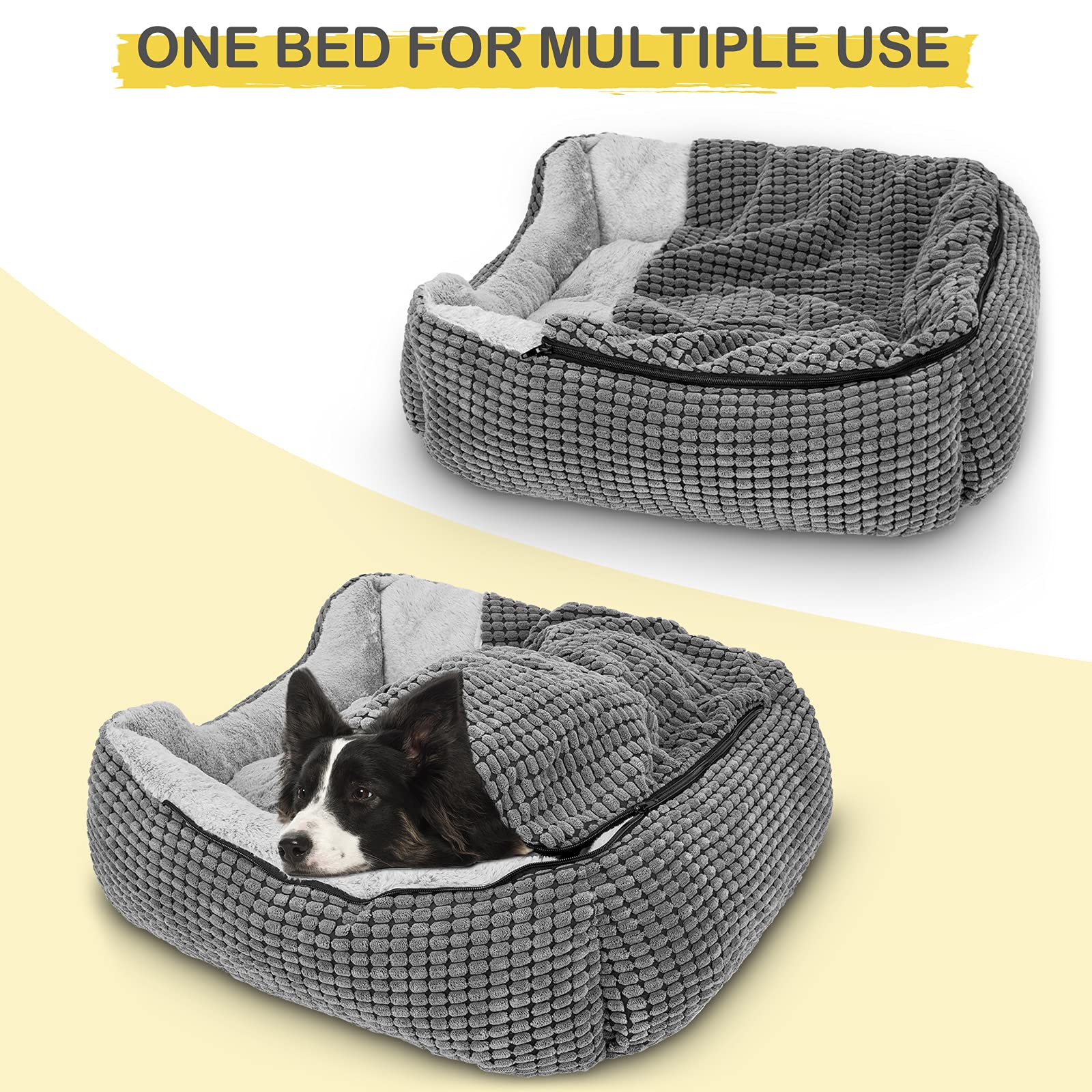 GASUR dog bed anti-slip-bottom prevents sliding on smooth floors