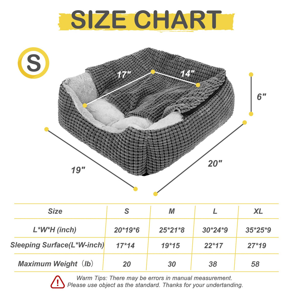 GASUR dog bed raised-rim supports head and neck for comfort