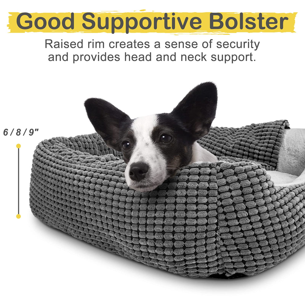 GASUR dog bed rectangle-hooded shape suits indoors and burrowing