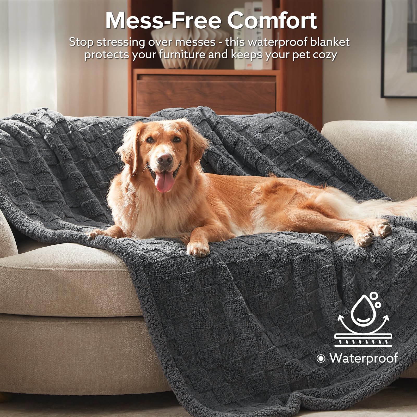 GASUR double-sided blanket with plush and sherpa sides offers cozy comfort.