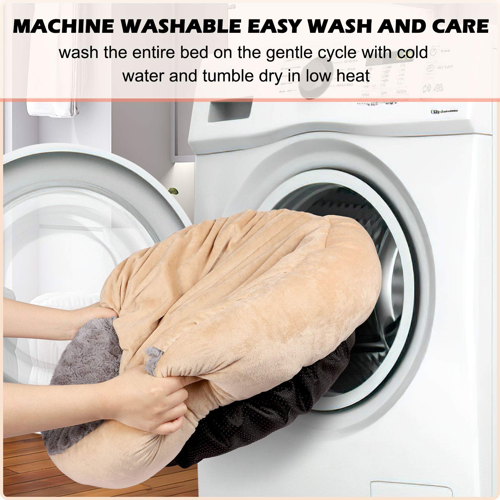GASUR rose swirl plush interior and insulating hood create soothing warmth.