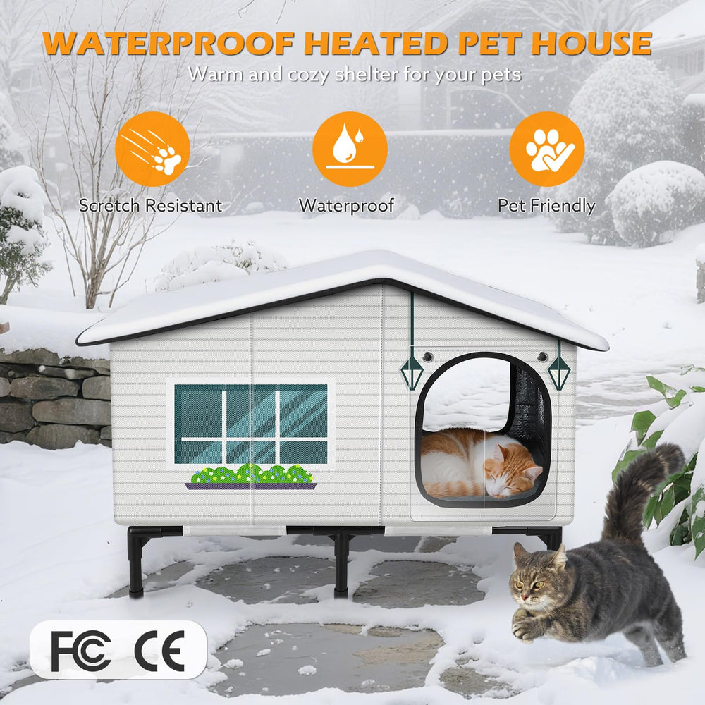 GASUR Weatherproof Cat House insulated walls emphasize heat retention