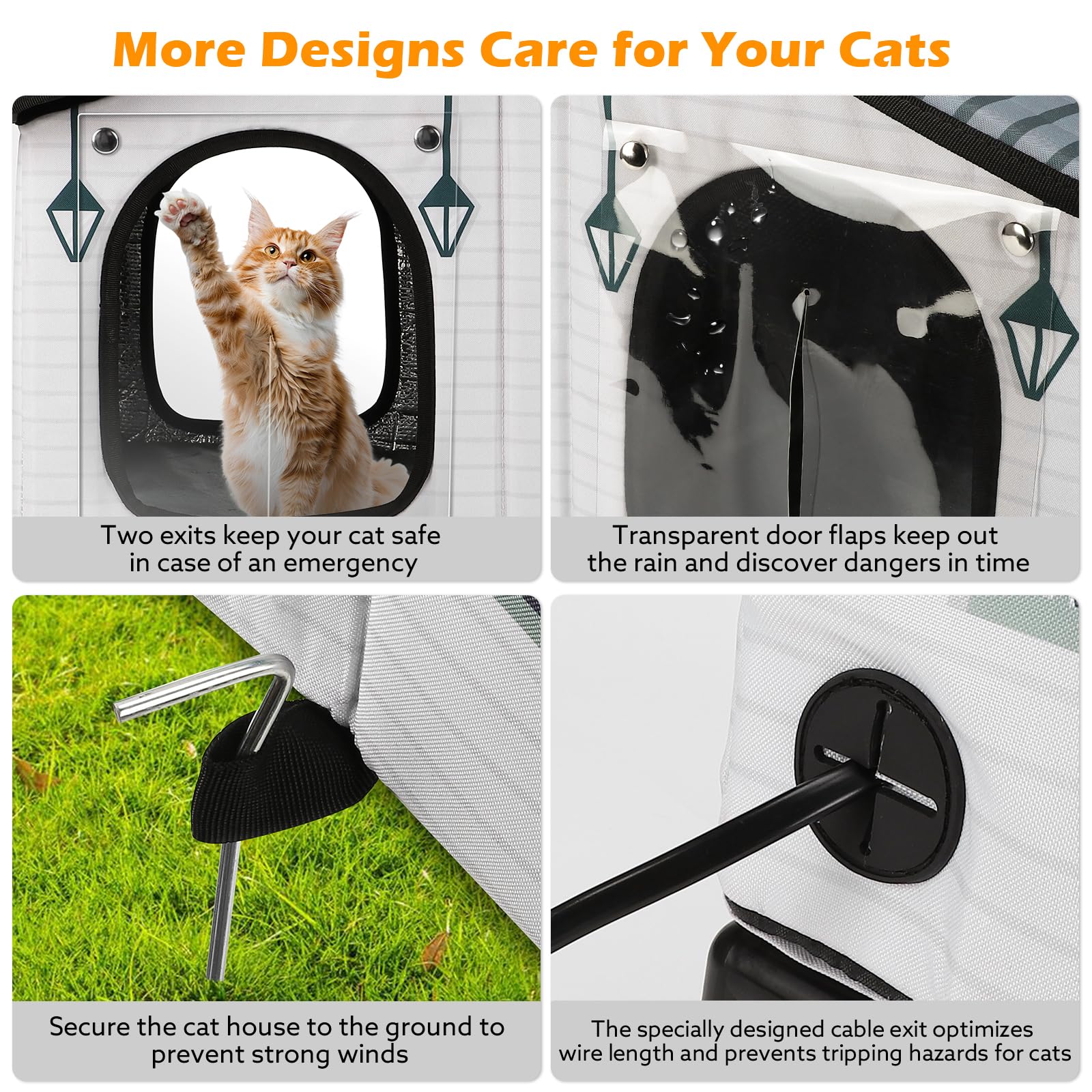 GASUR Weatherproof Cat House stake setup helps secure shelter in snow