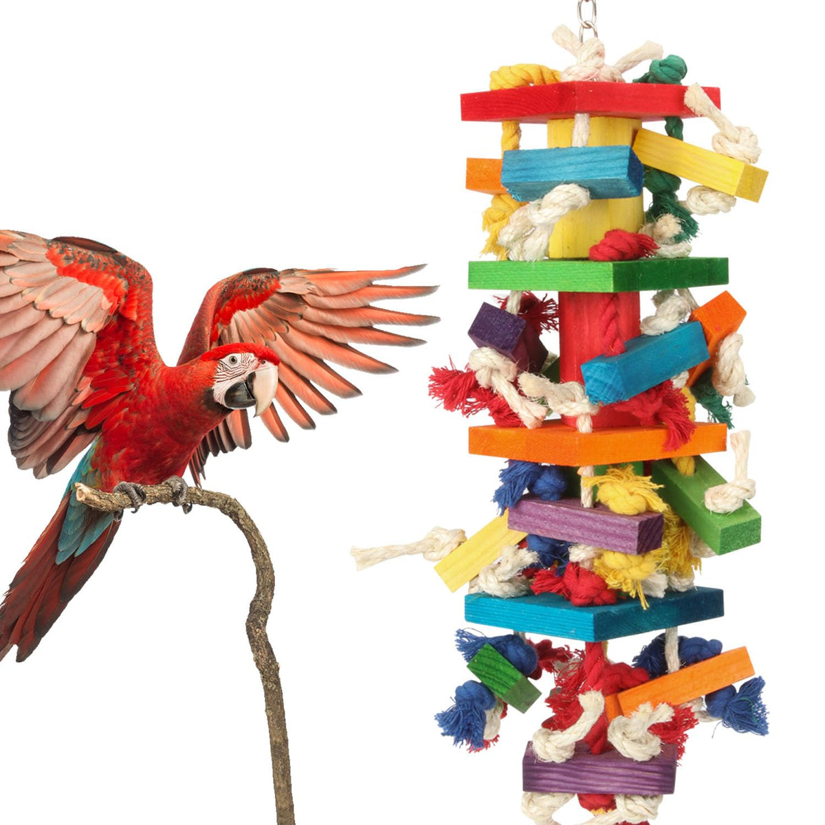 GATMAHE Macaw Toy Block Assembly supports natural climbing and chewing behaviors.