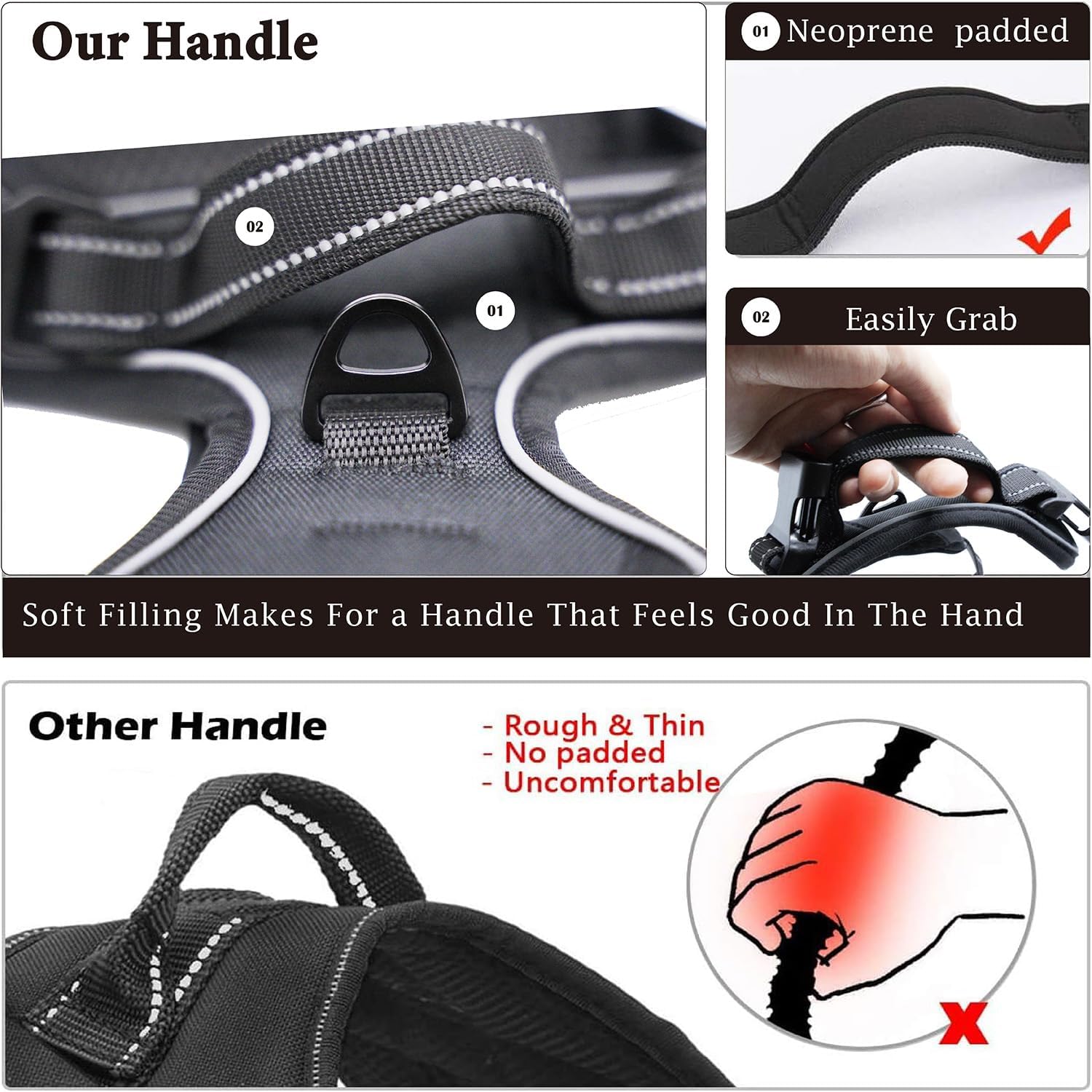 Gavpepy No Pull with adjustable points shows secure fit and easy on/off.