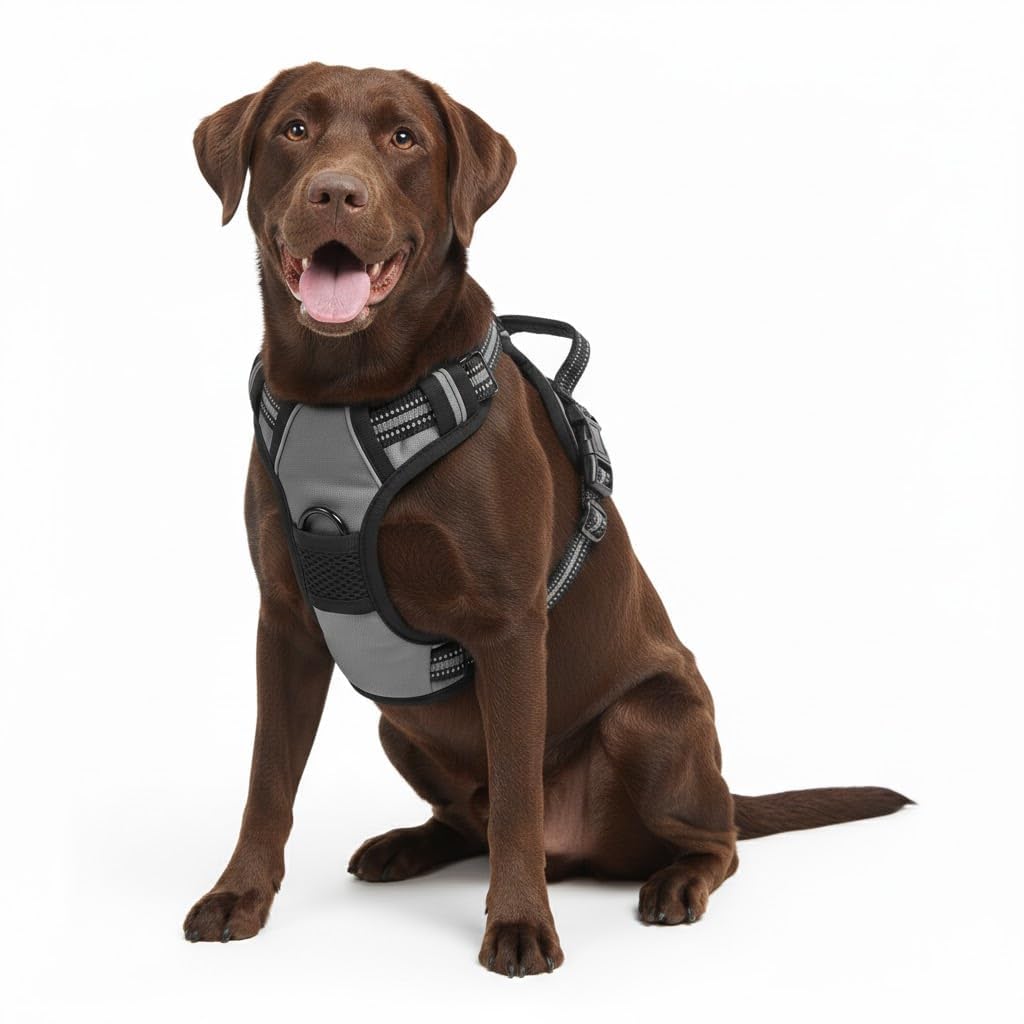 Gavpepy no-pull harness front strap offers secure control during daily walks.